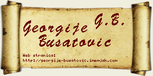Georgije Bušatović vizit kartica